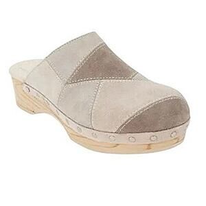 Splendid Odette Patchwork Leather Clogs with Small Heel multi tapioca size 7.5